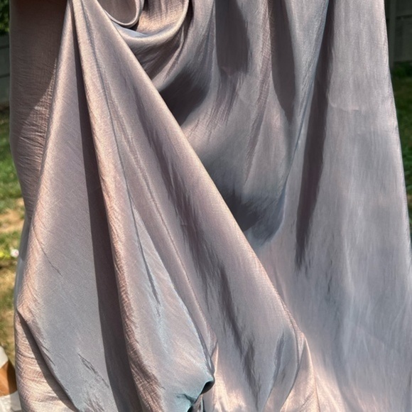 Jim Hjelm Occasions Taffeta Prom, Bridesmaid Grayish Blue and Rose Gold Dress - Picture 11 of 16